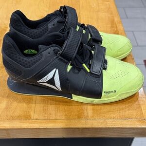 Reebok Black and Lime Green Athletic Lifting Shoes